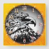 Time and illustrated art on your wall. vierkante klok (Voorkant)