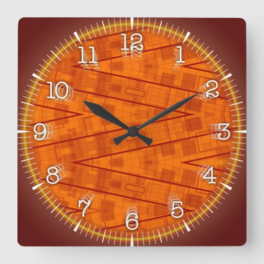 Time and illustrated art on your wall. vierkante klok (Voorkant)