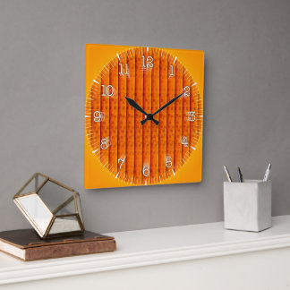 Time and illustrated art on your wall. vierkante klok
