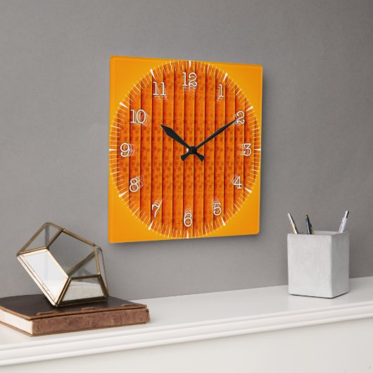 Time and illustrated art on your wall. vierkante klok (Kantoor)