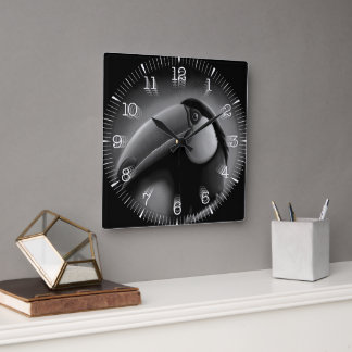 Time and illustrated art on your wall. vierkante klok