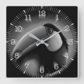 Time and illustrated art on your wall. vierkante klok (Voorkant)