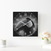 Time and illustrated art on your wall. vierkante klok (Huis)