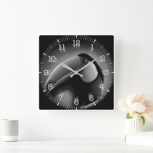 Time and illustrated art on your wall. vierkante klok (Huis)