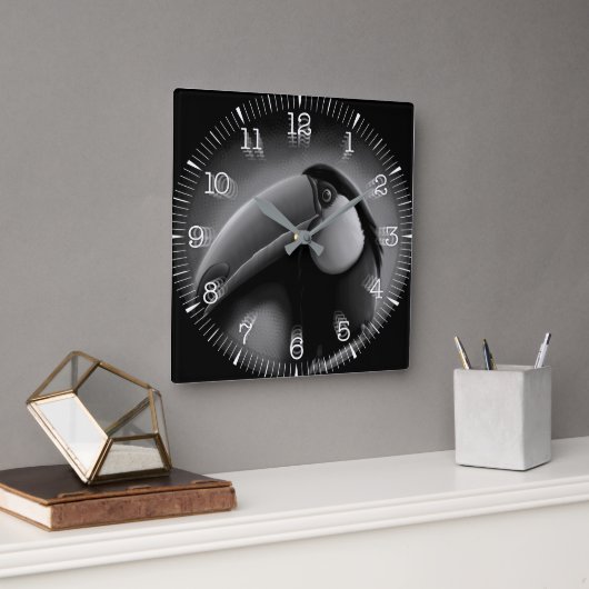 Time and illustrated art on your wall. vierkante klok (Kantoor)