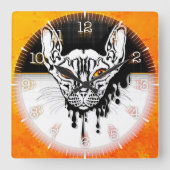 Time and illustrated art on your wall. vierkante klok (Voorkant)