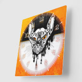 Time and illustrated art on your wall. vierkante klok (Hoek)