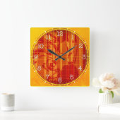 Time and illustrated art on your wall. vierkante klok (Huis)