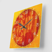 Time and illustrated art on your wall. vierkante klok (Hoek)