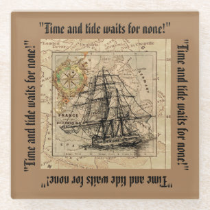 Time and Tide Blackbeard Quote Drink Glazen Onderzetter