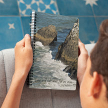 Time and Tide Chaucer Quote Rocky Coastline