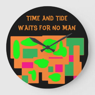 Time and Tide Logo peach limoen roze patterned Grote Klok
