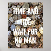 Time and Tide Wait for No Man Quote Poster (Voorkant)