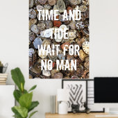 Time and Tide Wait for No Man Quote Poster (Thuiskantoor)