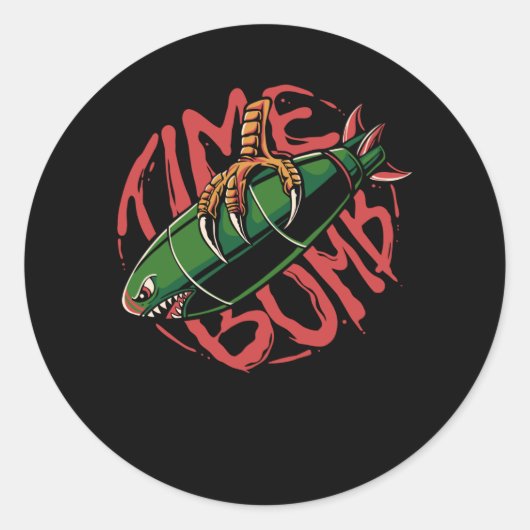 Time Bomb Ronde Sticker (Voorkant)