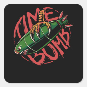 Time Bomb Vierkante Sticker