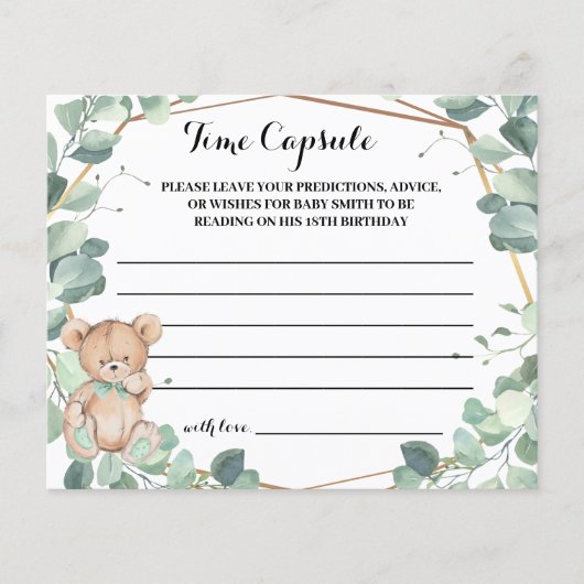 Time Capsule Advice Baby shower Beer Greenercard Flyer (Voorkant)