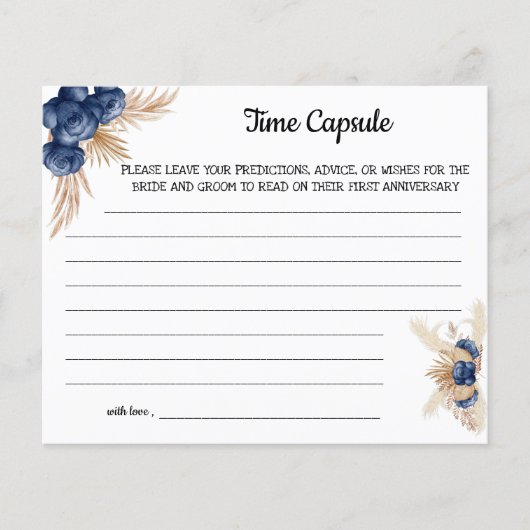 Time Capsule Advice BlueFlowers Vrijgezellenfeest Flyer (Voorkant)