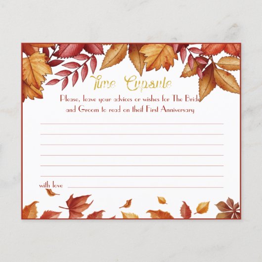 Time Capsule Advice Coule Vrijgezellenfeest Card F Flyer (Voorkant)