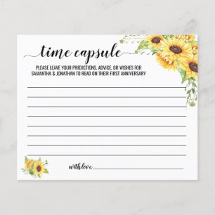 Time Capsule Advice for Couple Sunflower Card Flyer
