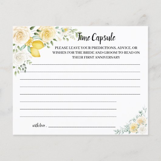 Time Capsule Advice Lemon&Rozen Vrijgezellenfeest  Flyer (Voorkant)