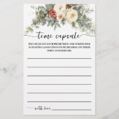 Time Capsule Advice Winter Bridal Shower Game Card Flyer (Voorkant)