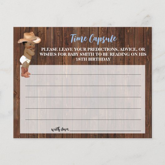 Time Capsule Advies voor Baby AA Cowboy Shower Kaa Flyer (Voorkant)