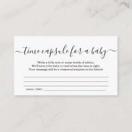 Time Capsule Baby shower Invitation Simple Informatiekaartje