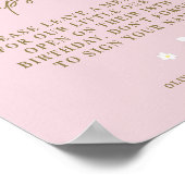 Time Capsule Baby shower Sweet Daisies Pastel Roze Poster (Hoek)