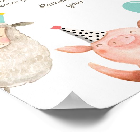 Time Capsule Boerderij Birthday Boy Barnyard Guest Poster (Hoek)