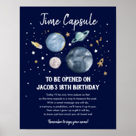 Time Capsule Buitspace Planets Boy Dag Poster