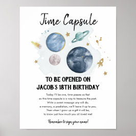Time Capsule Buitspace Planets Boy Dag Poster
