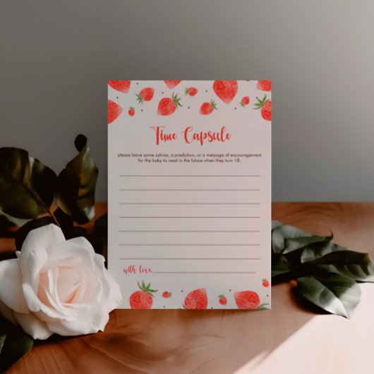 Time Capsule Game, Berry Sweet Baby shower Spellet Kaart