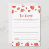 Time Capsule Game, Berry Sweet Baby shower Spellet Kaart (Voorkant)