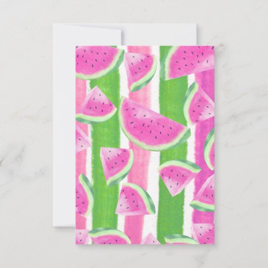 Time Capsule Gedicht Roze Watermeloen Briefje Kaart (Achterkant)