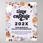 Time Capsule Groovy Spooky Halloween Birthday Poster (Voorkant)