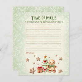 Time capsule Kaart Kerst Baby shower Game