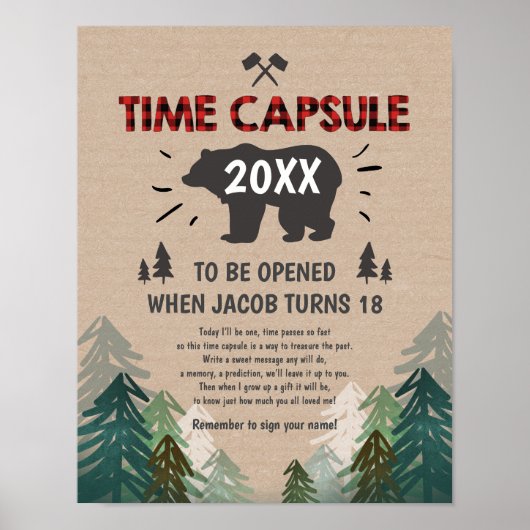 Time Capsule Lumberjack Trees Wild One Poster (Voorkant)