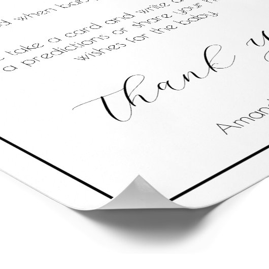 Time Capsule Minimalistisch Baby shower spel Poster (Hoek)