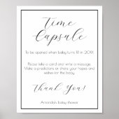 Time Capsule Minimalistisch Baby shower spel Poster (Voorkant)