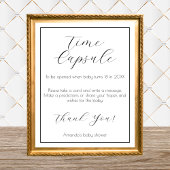 Time Capsule Minimalistisch Baby shower spel Poster