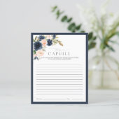 Time Capsule Navy Blue & Blush Floral Shower Game (Staand voorkant)