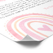 Time Capsule Pastel Rainbow Sun Girl 1e verjaardag Poster (Hoek)