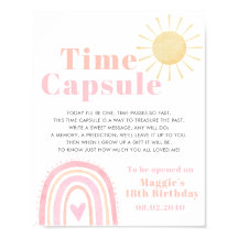 Time Capsule Pastel Rainbow Sun Girl 1e verjaardag