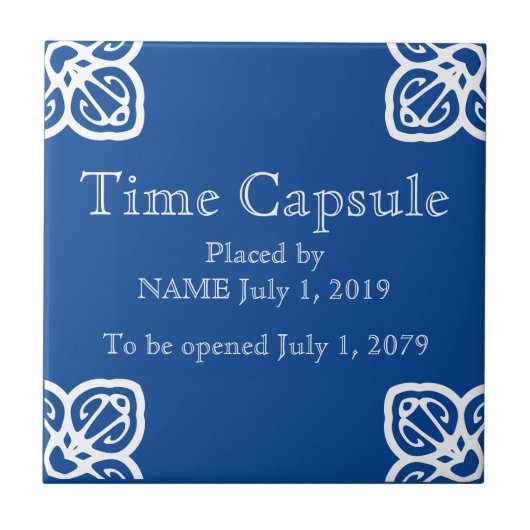 Time Capsule Plaque - Spaanse tegel Tegeltje (Voorkant)