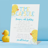 Time Capsule Rubber Duck 1st Verjaardagsfeest Reclamebord Met Voetstuk