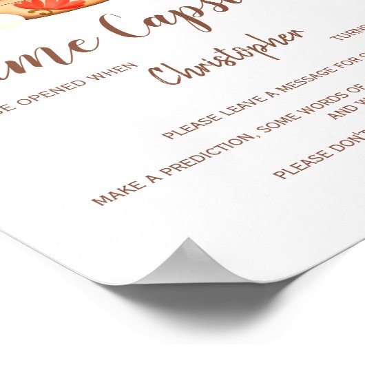 Time Capsule Schattige Little Dumpling Baby shower Poster (Hoek)