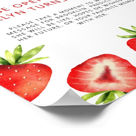 Time Capsule Sign | Aardbei Birthday Party Poster (Hoek)