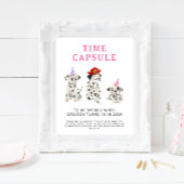 Time Capsule Sign Brandweerman Roze Verjaardagsfee Poster