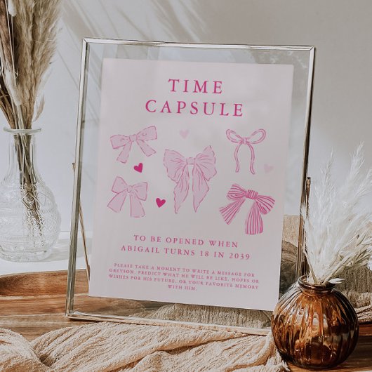 Time Capsule Sign Coquette Boog Verjaardagsfeest Poster